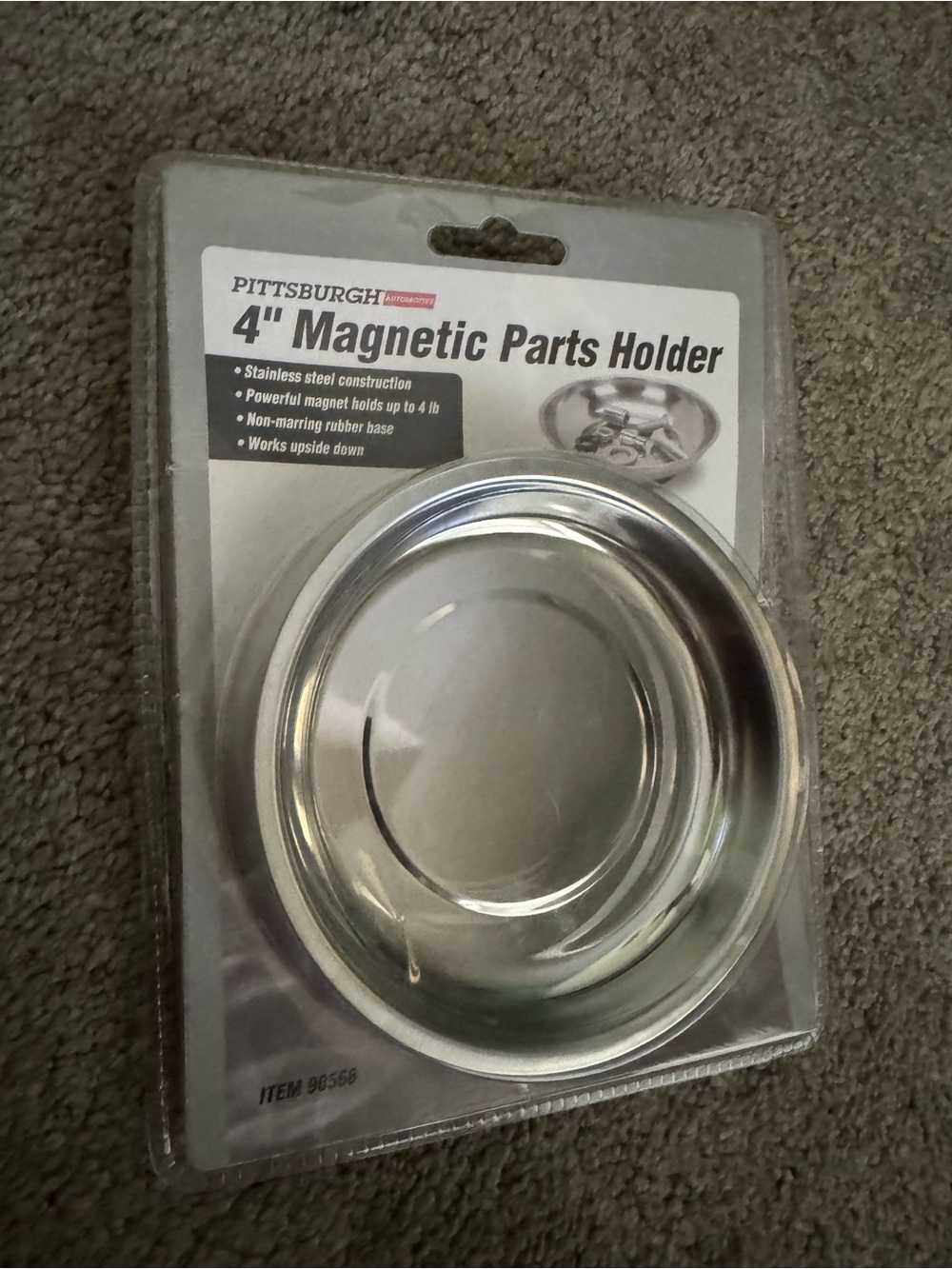 4" Stainless Steel Magnetic Parts Holder - Silver